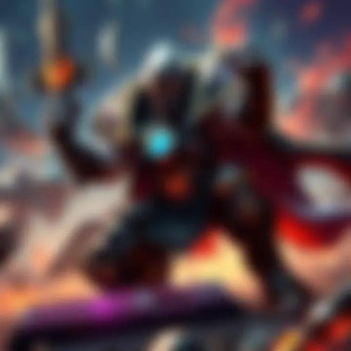 A Titan character in action, showcasing abilities in a PvP setting with a Mouse and Keyboard setup.