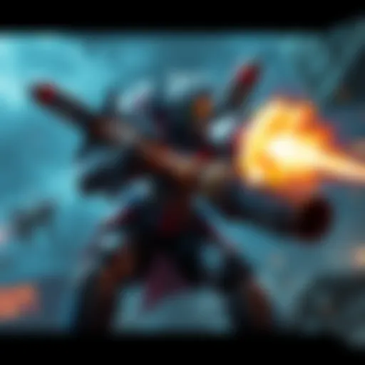 Titan character using Exodus Rockets with a damage boost in an action scene