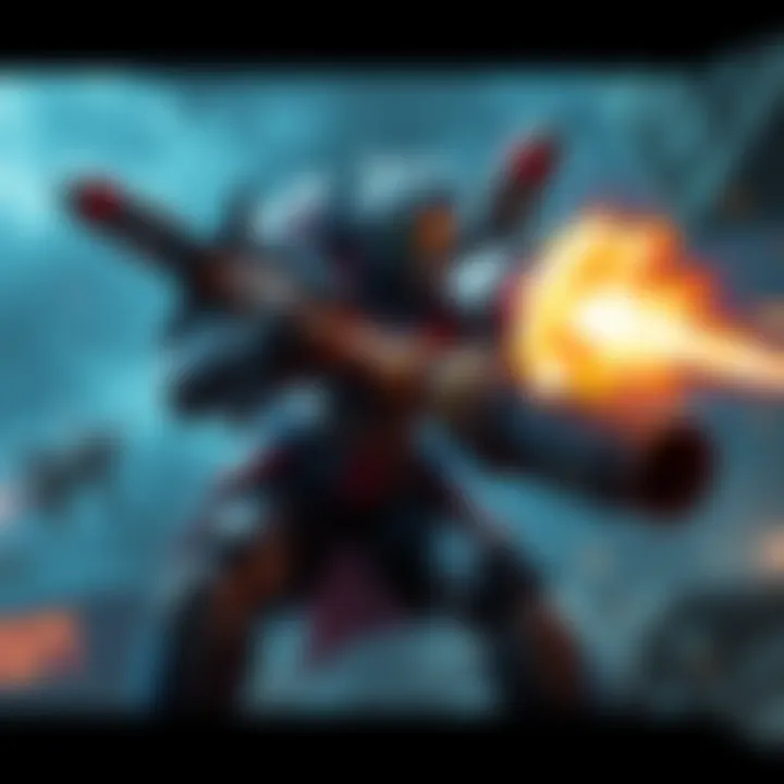 Titan character using Exodus Rockets with a damage boost in an action scene