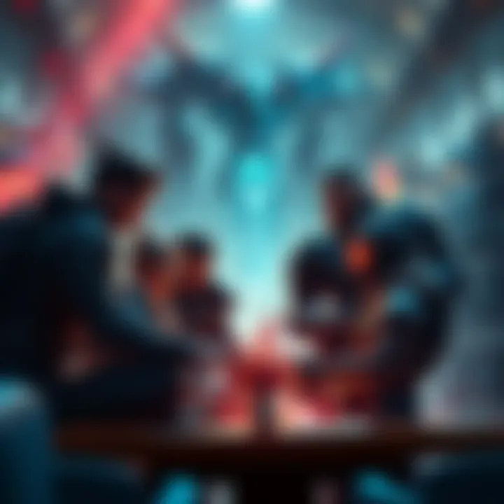 A group of players strategizing for the Titan Day 1 Raid, focusing on the Prismatic Convergence challenge.