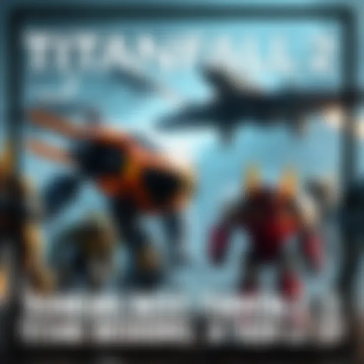 Titanfall 2 Titan Designs Various Titan designs from Titanfall 2 showcasing their unique shapes and colors in a dynamic setting.