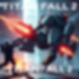 Action-packed scene from Titanfall 2 showing a pilot engaging with a mech in a futuristic environment