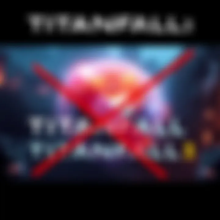 Titanfall 3 Shutdown Announcement A graphic showing a Titanfall 3 logo with a red cross over it, symbolizing its cancellation before launch.