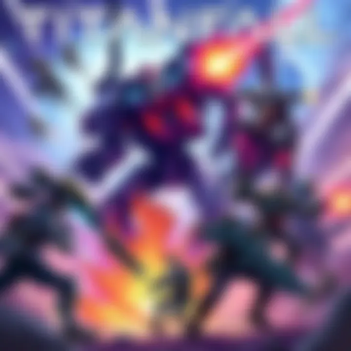A vibrant illustration showcasing Titanfall characters in action scenes, reflecting the potential of a comic series or anime adaptation, with mechs and pilots engaged in a dynamic fight.