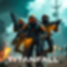 A group of Titanfall pilots showcasing their unique catchphrases in a battle scene, surrounded by action and epic gameplay moments.