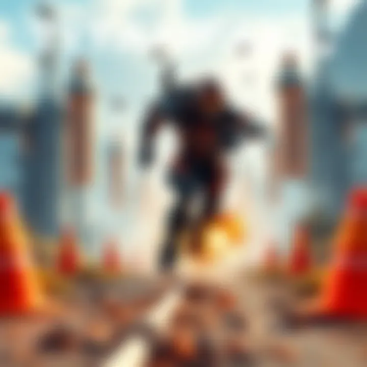 A player navigating the running course in Titanfall, showcasing impressive speed and agility.