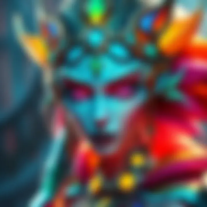 Titania, the Forest Queen, showcasing her vibrant colors and beautiful cosmetic details in Warframe