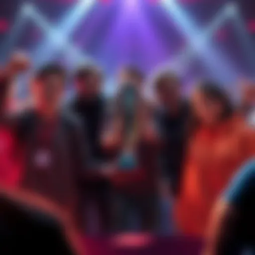 Team from Titanium Court celebrating their Seumas McNally Grand Prize win at the Indie Game Festival with a trophy