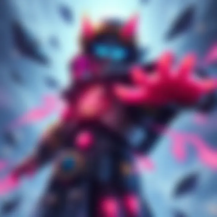 An illustration showing Titanographer Osk with vibrant visuals highlighting his abilities and effects in gameplay.