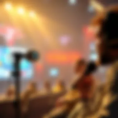 A person engaging with community members while broadcasting, showcasing a mix of entertainment and conversation