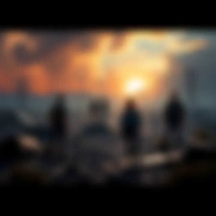 Concept art showing a post-apocalyptic landscape with characters resembling familiar figures from The Last of Us series, hinting at TLOU P3's timeline and themes.