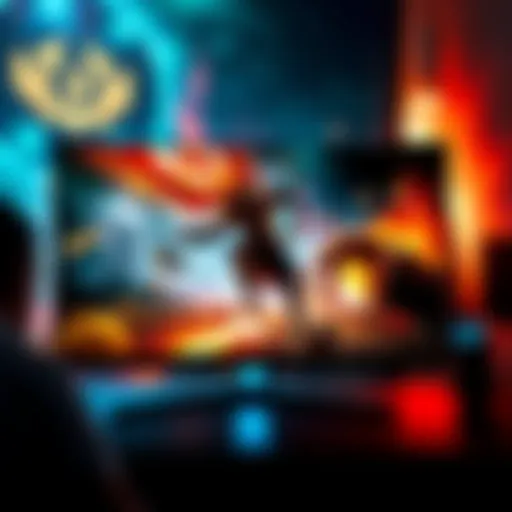 A TN panel monitor displaying Dota 2 gameplay with clear motion and vibrant colors, highlighting the gaming experience.