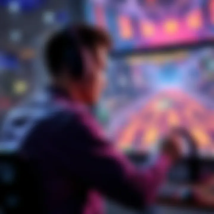 TobiasFate reviewing Aphelios gameplay on a monitor with gameplay footage displayed