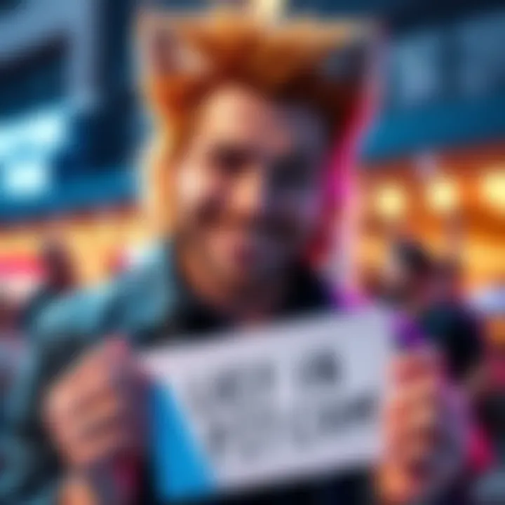 Toby Fox smiling while holding a message card for his Latin American fans