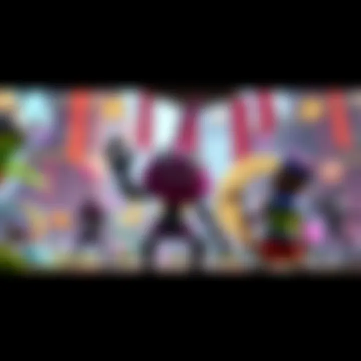 A screenshot from the Toem 2 announcement trailer showing vibrant graphics and characters in a colorful world