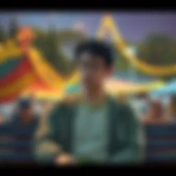 Tofu Chris looking concerned and thoughtful, sitting on a bench with a Community Day backdrop, representing his decision to step back after recent harassment
