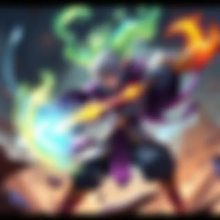 A dramatic scene showing Toki Mage casting a spell with intense energy, causing a character to take 40 damage in a game.