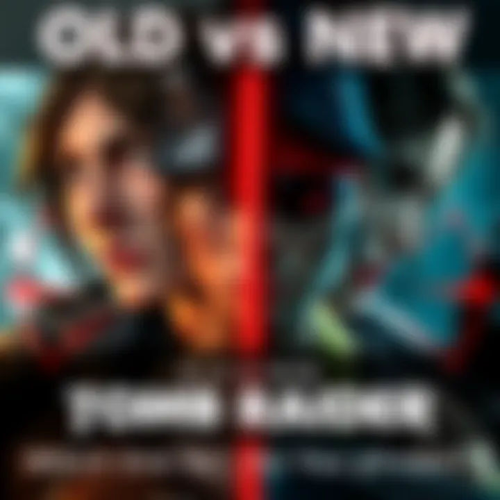 Old and New Tomb Raider Characters Side-by-side comparison of classic and modern Tomb Raider characters showcasing their distinct styles