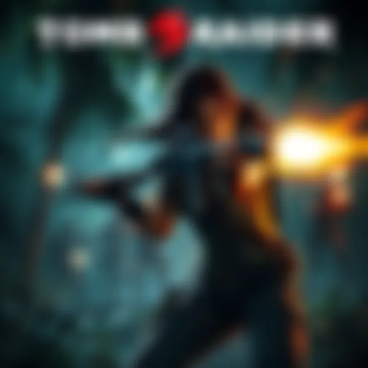 Lara Croft in Shadow of the Tomb Raider fighting enemies with a shotgun in a jungle setting