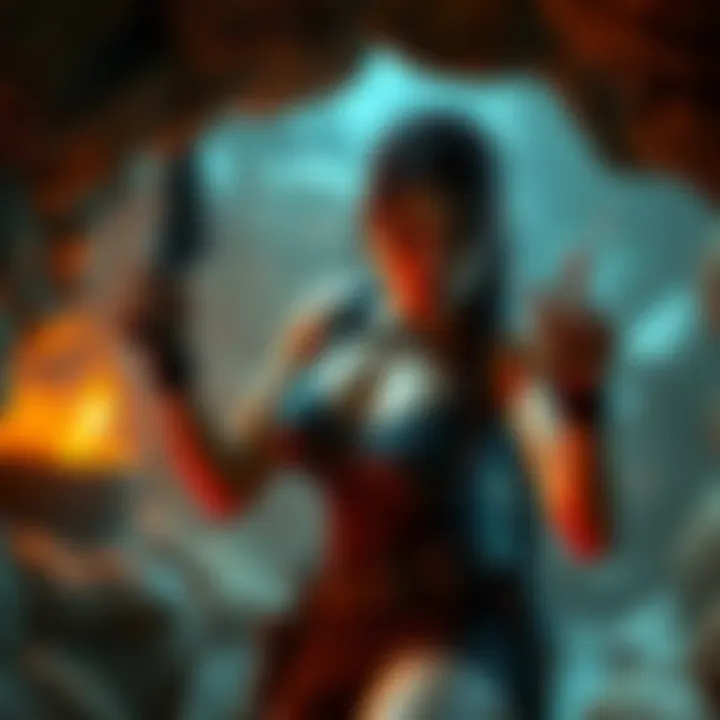 A dramatic moment from a classic Tomb Raider cutscene featuring the main character Lara Croft in action, showcasing her iconic look and adventurous spirit.