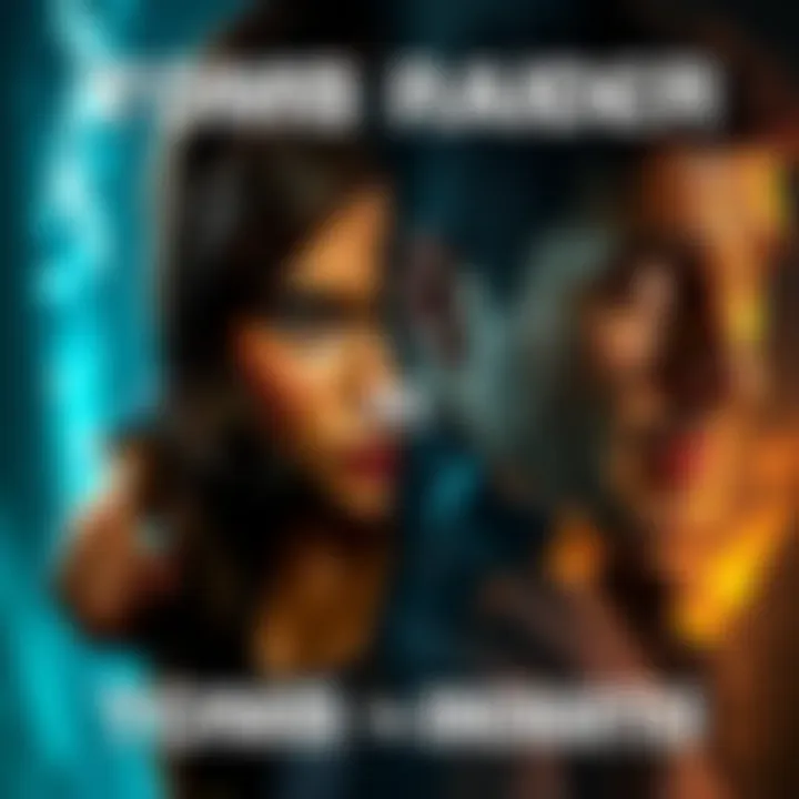 A split image showing Lara Croft from Tomb Raider on one side and Nathan Drake from Uncharted on the other, highlighting their distinct styles and settings.