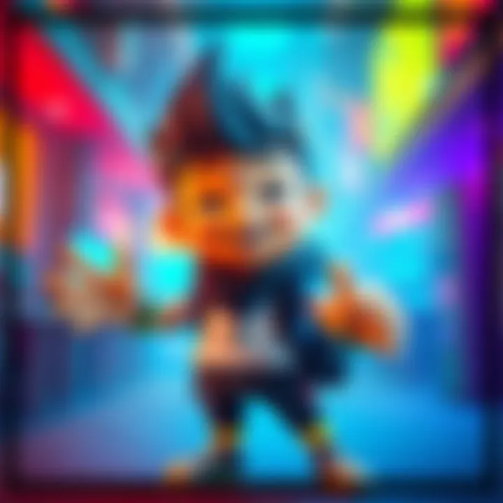 Tone, a friendly gaming character, smiles and poses in a colorful environment, showing off his unique abilities that help new players