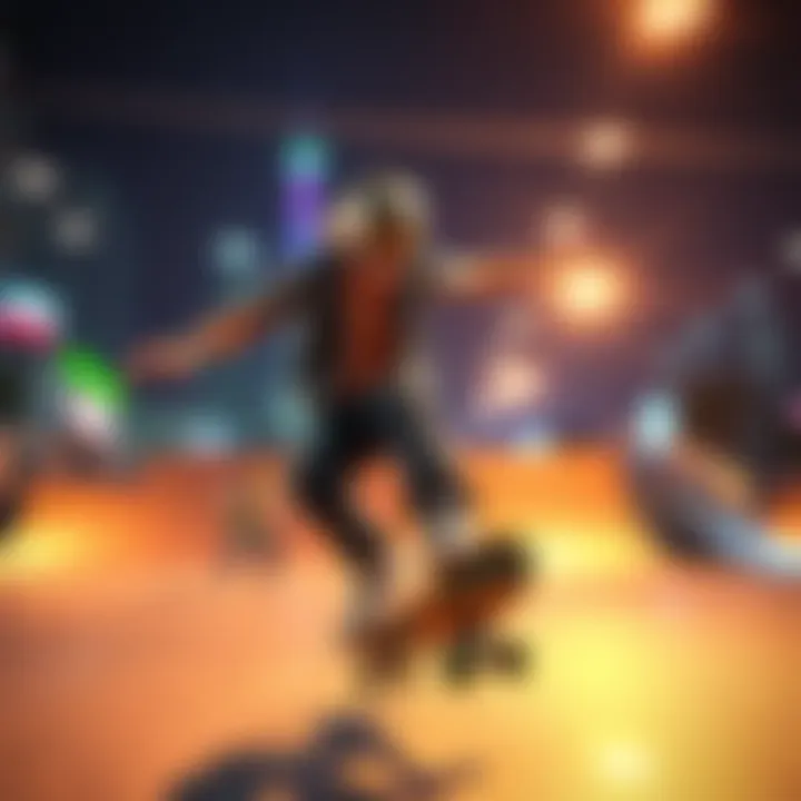 A player skating in Tony Hawk's Pro Skater 3+4 remake on Nintendo Switch, showcasing bright graphics and classic moves.