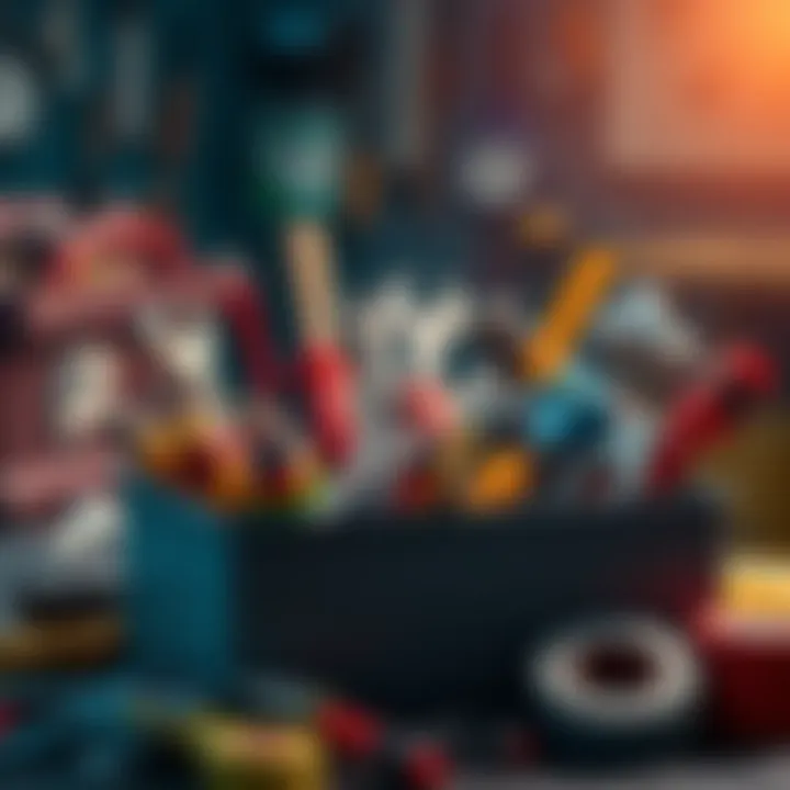 A toolbox filled with various tools, symbolizing problem-solving and innovation.