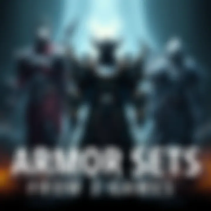 Three iconic armor sets displayed side by side, showcasing their unique designs and details from the Souls games.