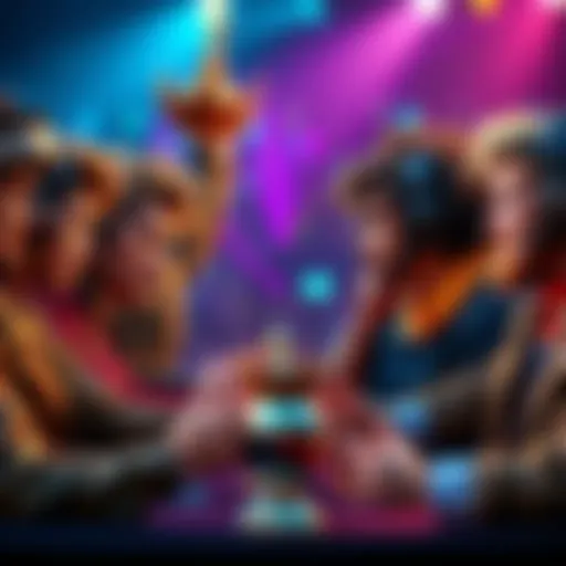 A group of determined competitors facing off in a contest, showcasing their skills and strategies for the crown.