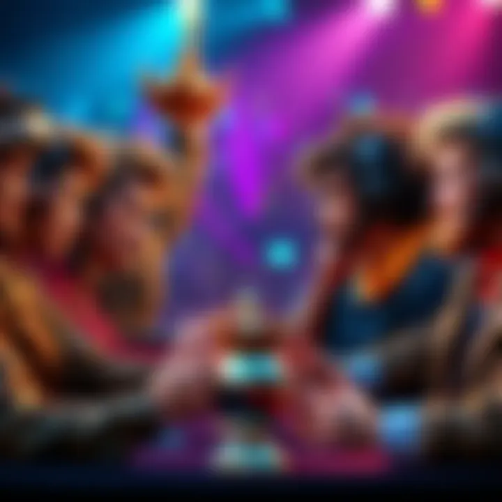A group of determined competitors facing off in a contest, showcasing their skills and strategies for the crown.