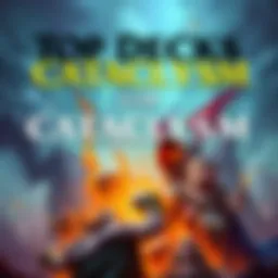 A collection of popular game decks from the CATACLYSM expansion featuring cards and strategies from streamers and community members.