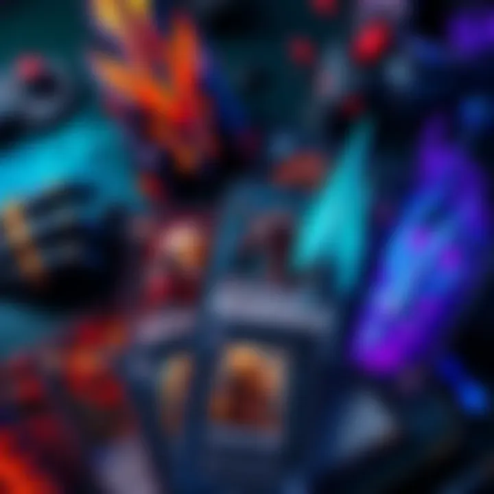 A collection of powerful hunter decks with cards laid out ready for gameplay