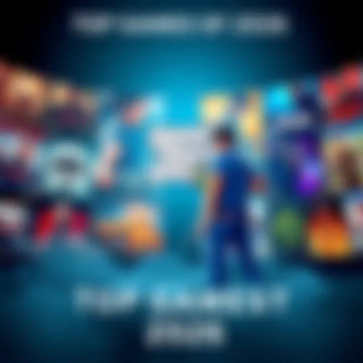 A collection of game covers including CS2, Resident Evil, and GTA, showcasing various genres like action and adventure.