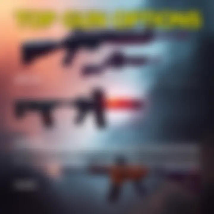 A graphic showing three guns: Smart Gun, Heavy Pulse Rifle, and Plasma Rifle, with pros and cons listed for each.