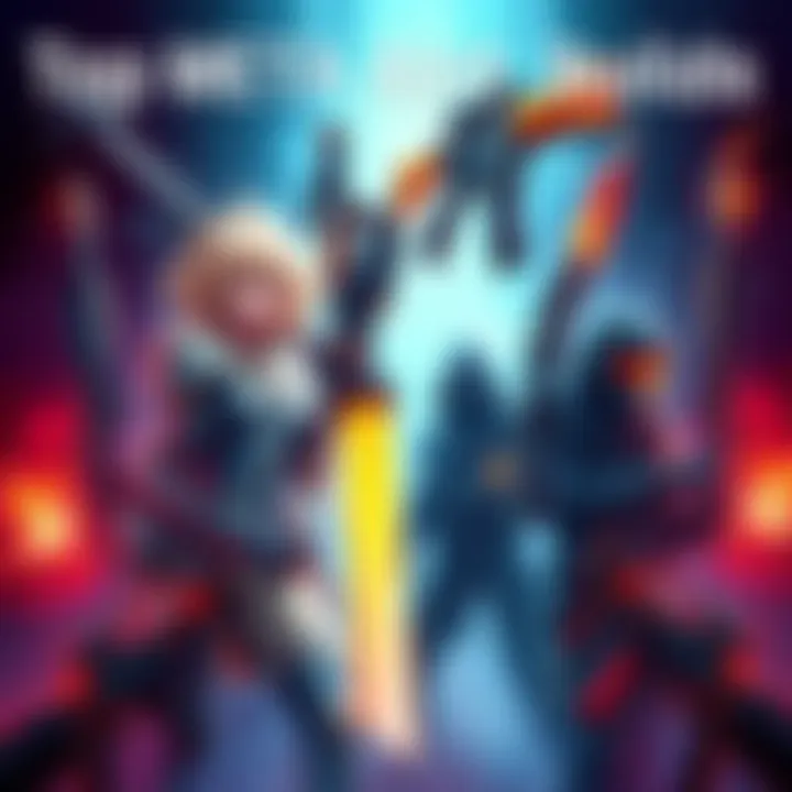 A selection of top weapons and builds used in Comp and Trials gameplay, showcasing various gear and character setups.