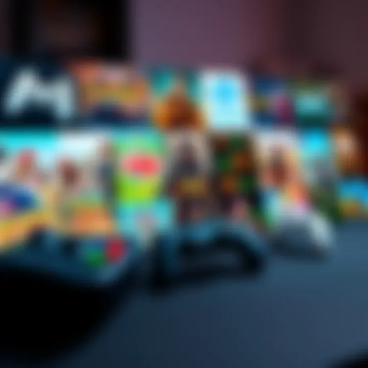 A collage of popular offline game covers featuring various genres like adventure, strategy, and puzzle, showcasing game controllers and a gaming setup.