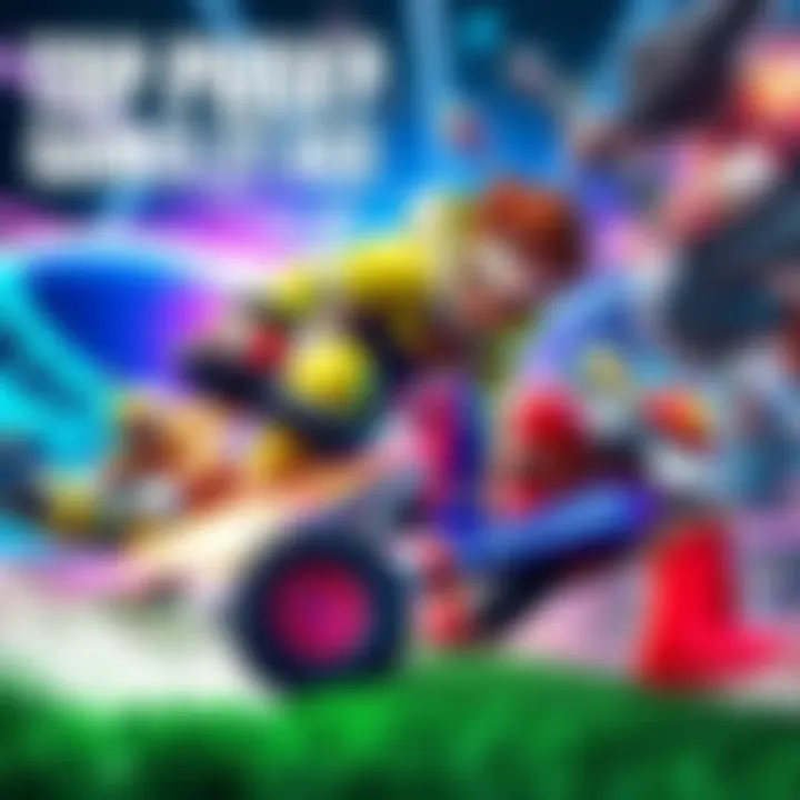 Top PvP Games Showcase A collage of characters and gameplay scenes from Rocket League, GunZ, and Smash Melee, highlighting player skill and creativity in action