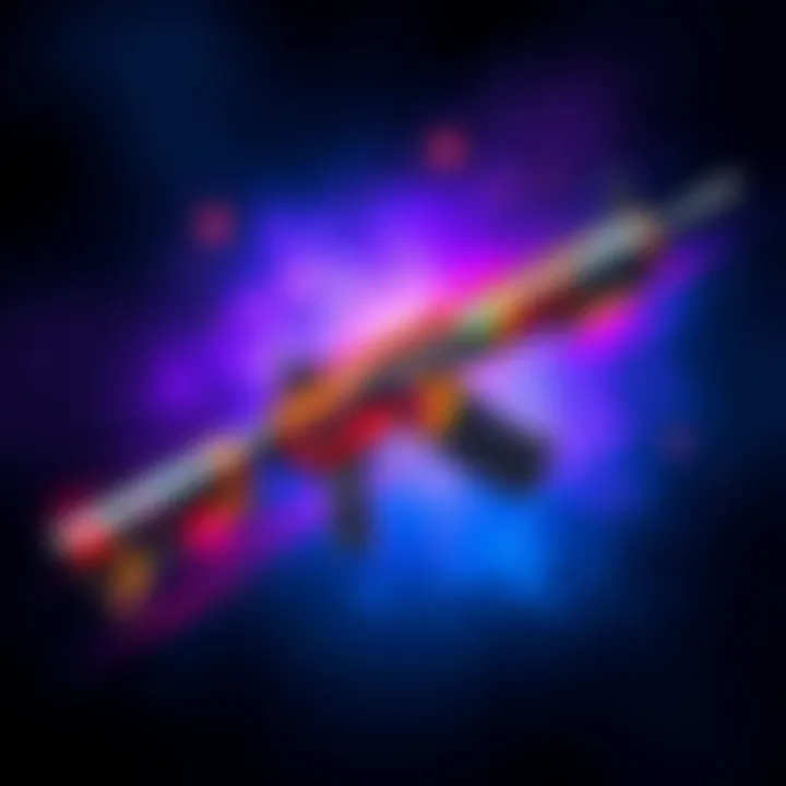 A colorful and detailed rifle skin chosen as the favorite among gamers, displayed prominently.