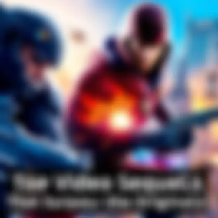 A collection of popular video game sequel covers showcasing iconic characters and thrilling gameplay.