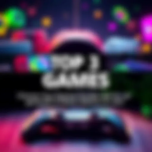 A colorful graphic of gaming consoles and controllers with a text banner inviting people to share their favorite games under $10 for a chance to win.