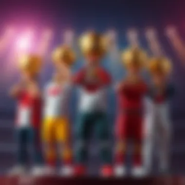 Top 5 Contenders Stand Proud The top five contenders in a row, each holding a trophy, showcasing their achievements and dominance in rankings.