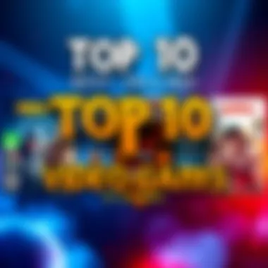 Graphic displaying the titles of the ten best-selling video games with colorful game art