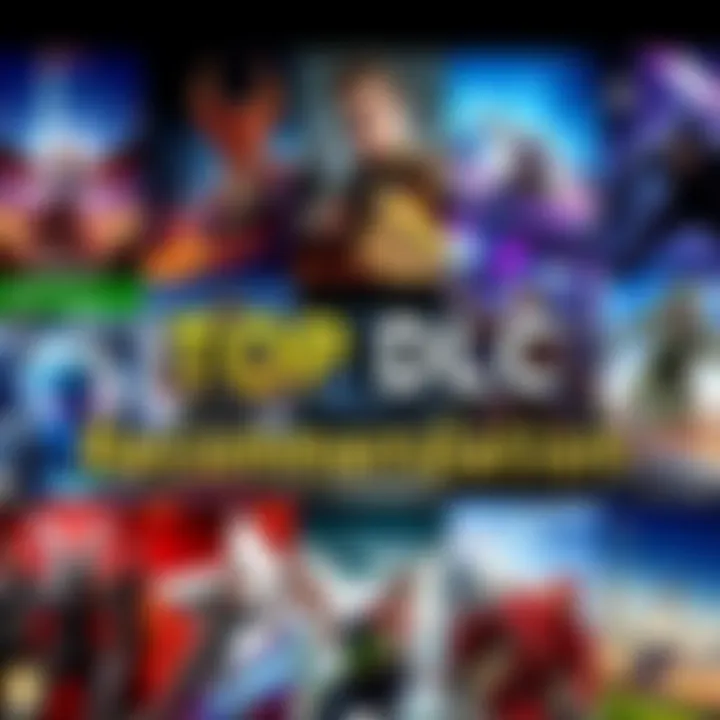 Collage of various video game DLC covers with vibrant graphics and engaging characters
