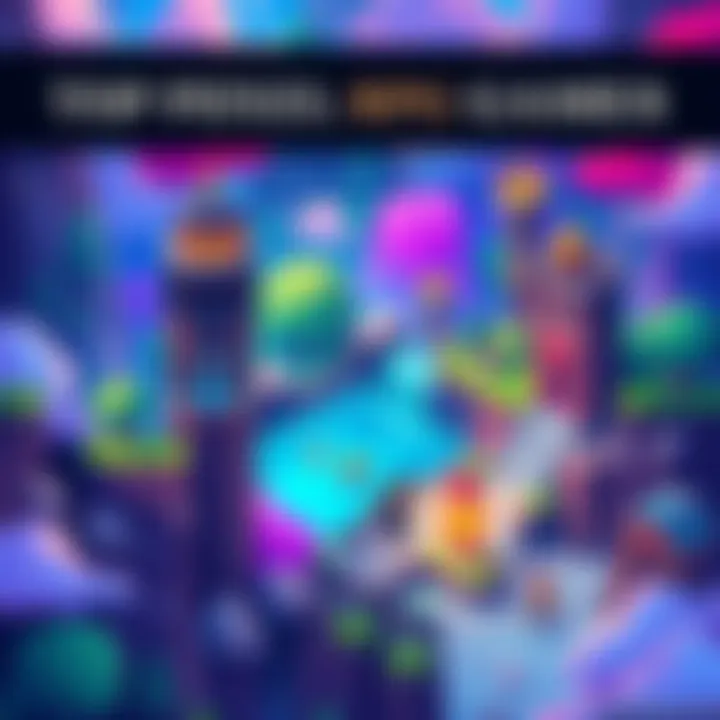 A scene showcasing characters exploring a pixelated RPG world with vibrant landscapes and engaging combat