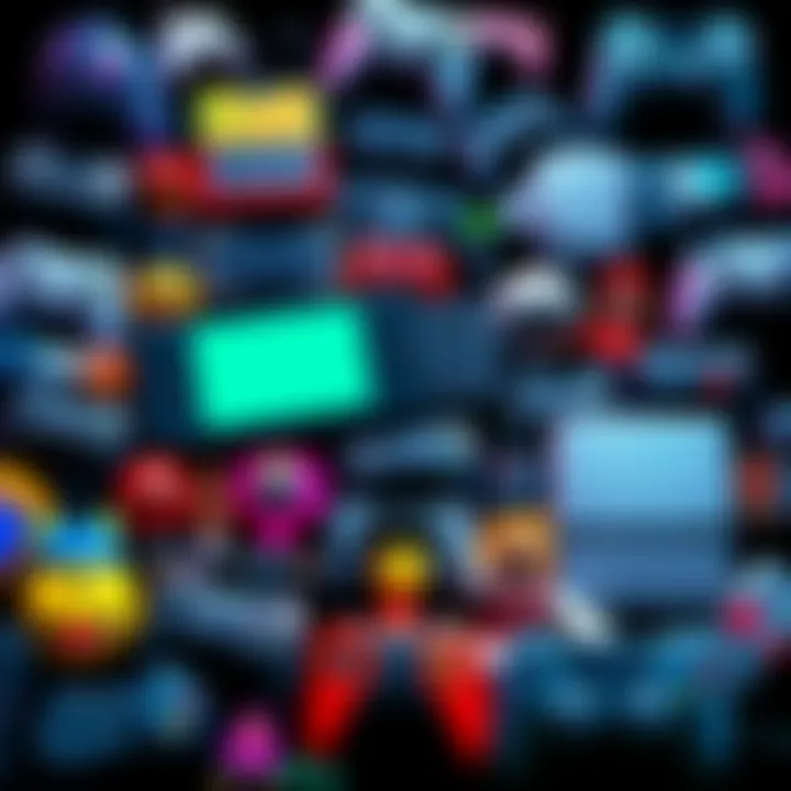 A colorful collage of various gaming consoles and iconic game characters representing classic and modern games.