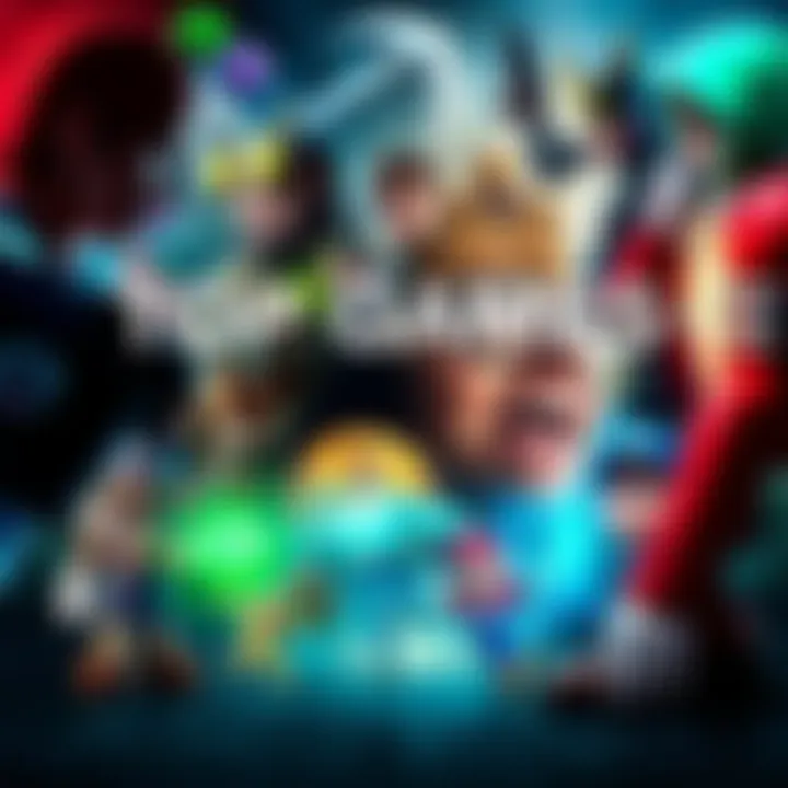 A collage of iconic video game characters and scenes from different decades, showcasing the evolution of gaming.