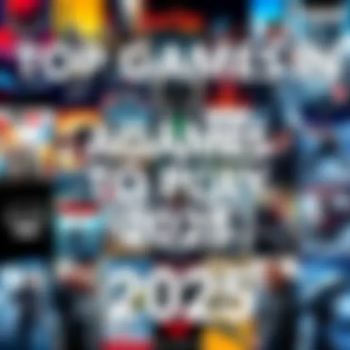 A collage of popular video game covers for 2025, showcasing various game genres.
