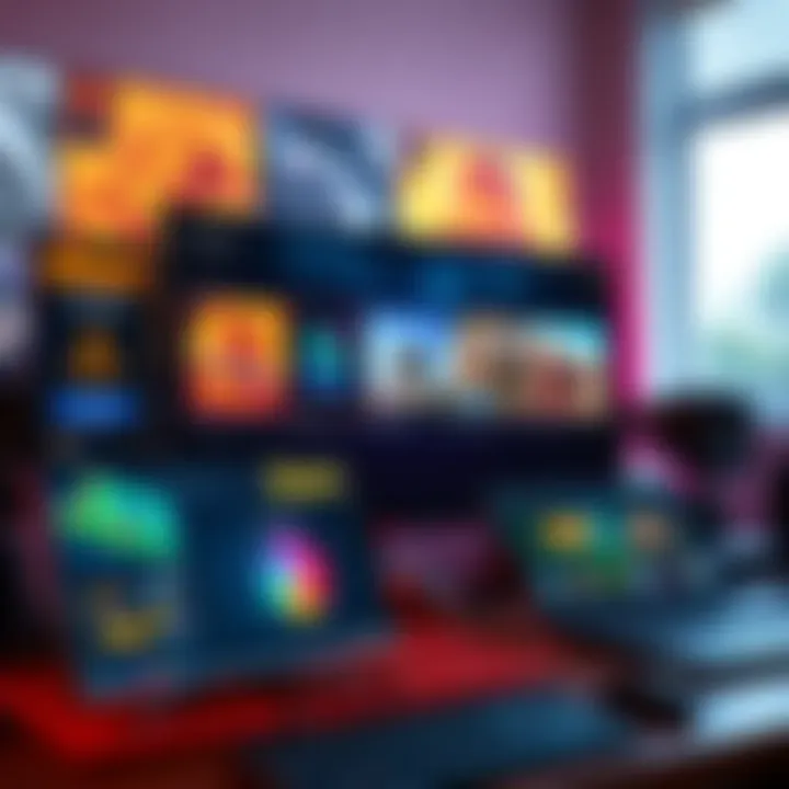 A collection of popular game mods displayed on a computer screen featuring vibrant graphics and user interfaces.