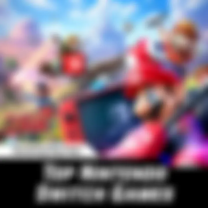 A collage of popular Nintendo Switch games including Breath of the Wild and Mario Kart 8